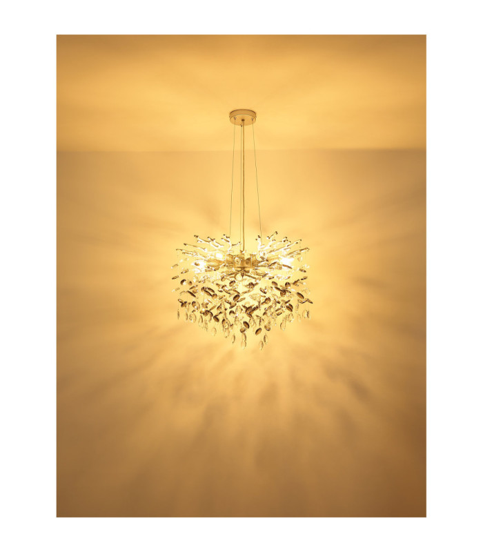 Queena Pendant Ceiling Light Matt Silver Colour  10x E14-4