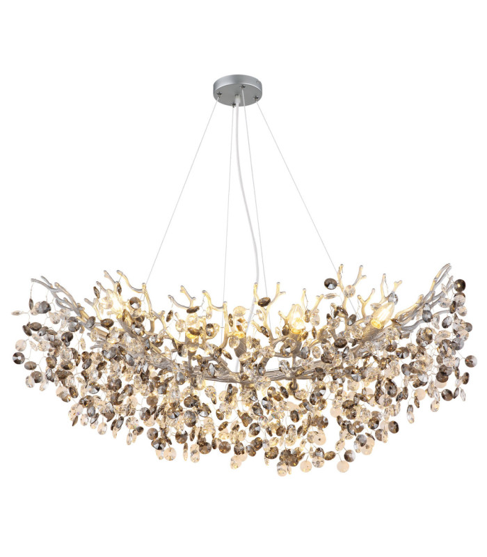 Queena Bar Pendant Ceiling Light Matt Silver Colour  10x E14-3