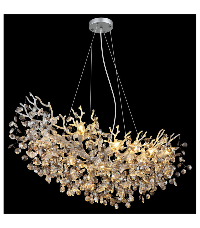 Queena Bar Pendant Ceiling Light Matt Silver Colour  10x E14-4