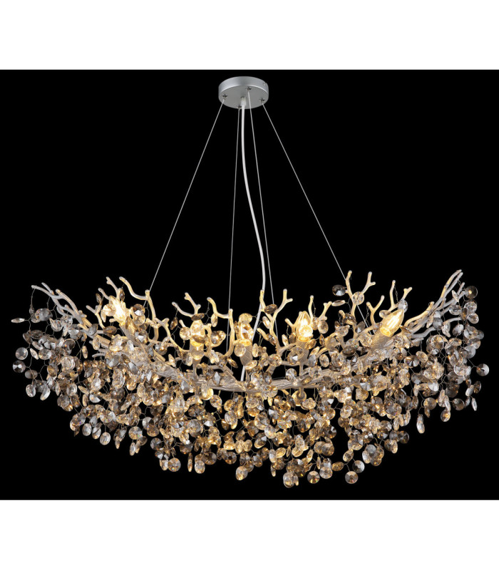 Queena Bar Pendant Ceiling Light Matt Silver Colour  10x E14-5