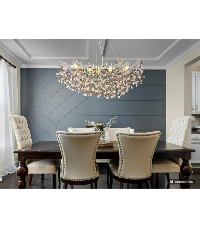 Queena Bar Pendant Ceiling Light Matt Silver Colour  10x E14-8