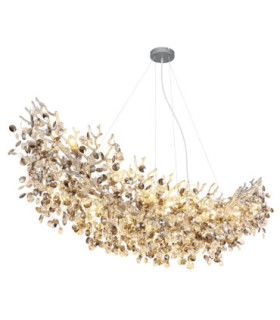 Queena Pendant Ceiling Light Matt Silver Colour  16x E14-1