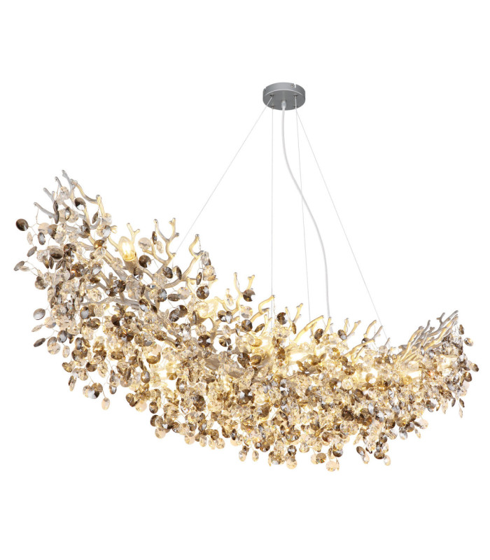 Queena Pendant Ceiling Light Matt Silver Colour  16x E14-1