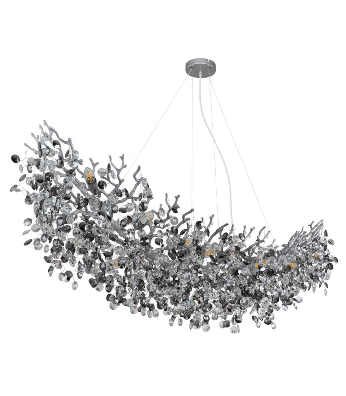 Queena Pendant Ceiling Light Matt Silver Colour  16x E14-2