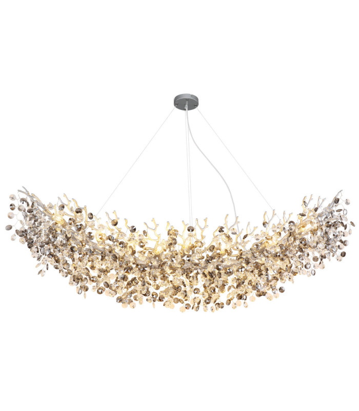 Queena Pendant Ceiling Light Matt Silver Colour  16x E14-3