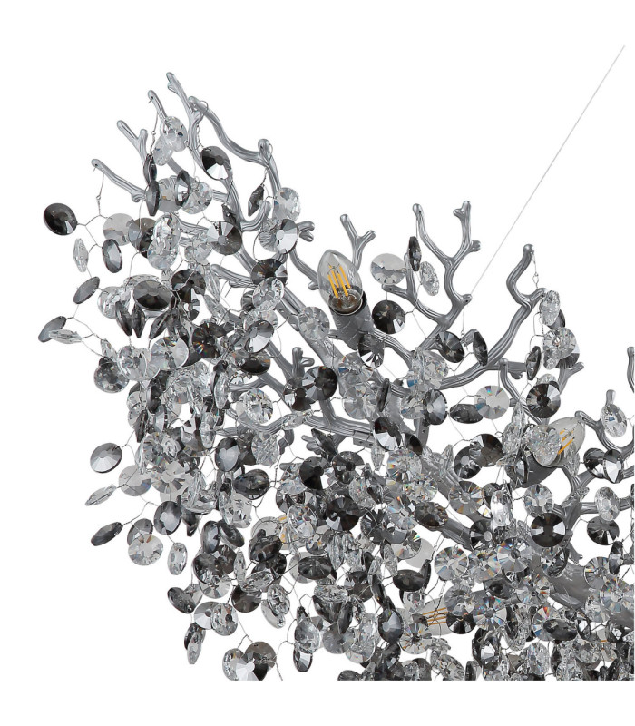 Queena Pendant Ceiling Light Matt Silver Colour  16x E14-4
