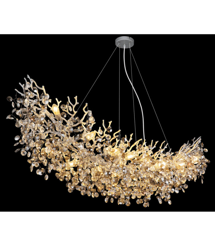 Queena Pendant Ceiling Light Matt Silver Colour  16x E14-5