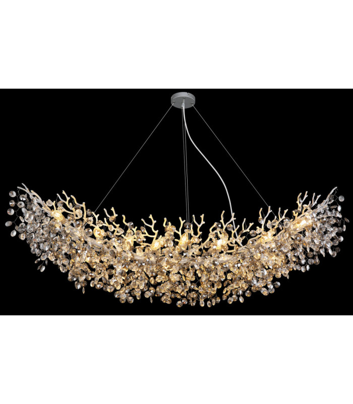 Queena Pendant Ceiling Light Matt Silver Colour  16x E14-6