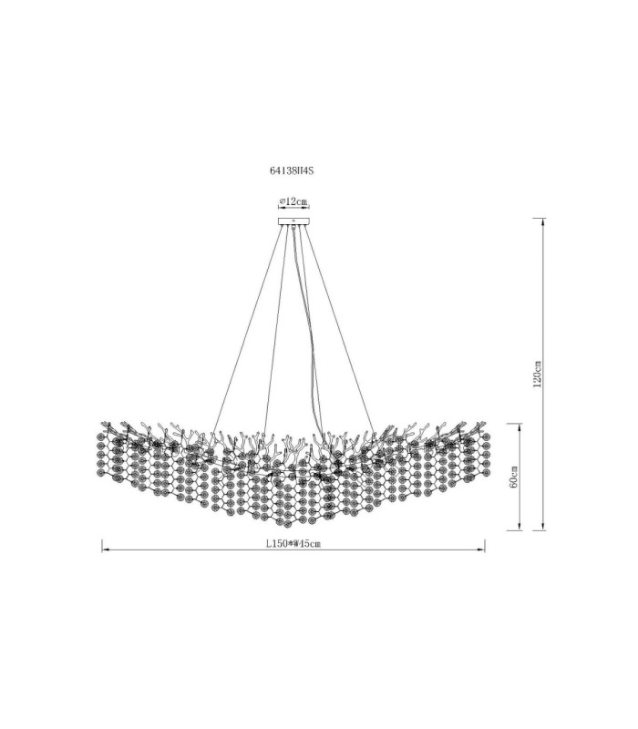 Queena Pendant Ceiling Light Matt Silver Colour  16x E14-9