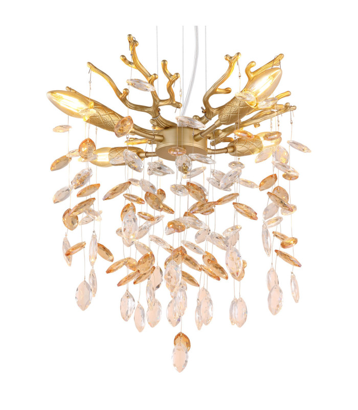 Queena Pendant Ceiling Light Matt Gold Colours 4x E14-3