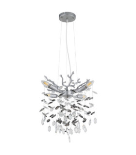 Queena Pendant Ceiling Light Matt Silver Colour  4x E14-2