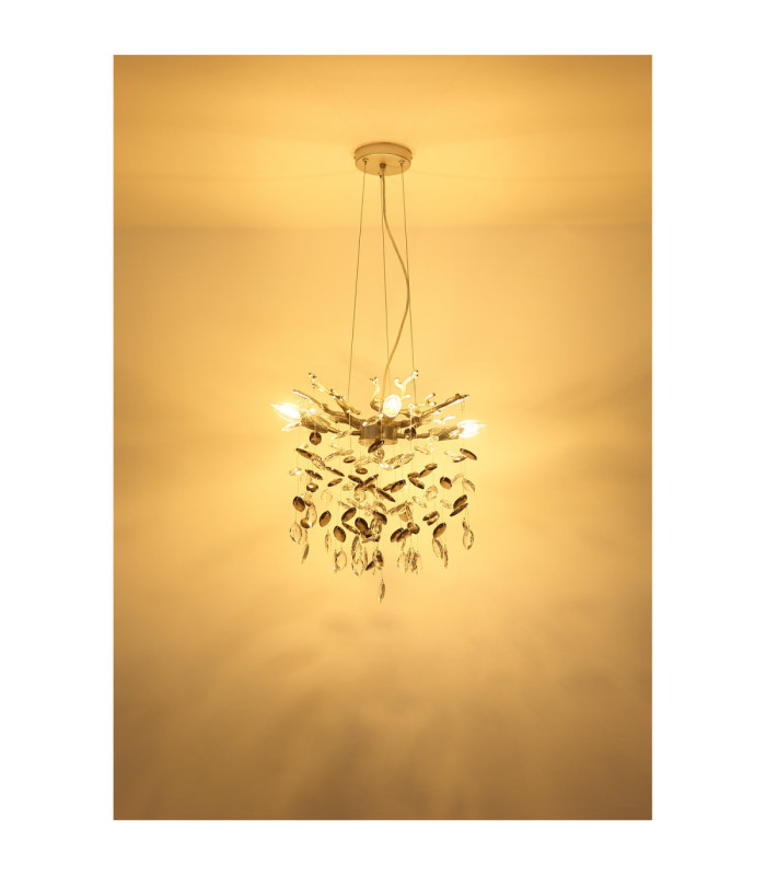 Queena Pendant Ceiling Light Matt Silver Colour  4x E14-5