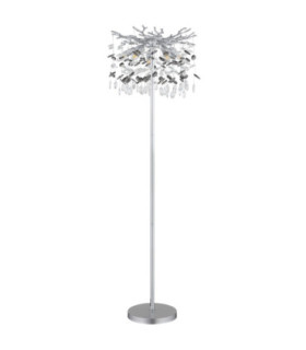Queena Glass Floor Lamp Matt Silver Colour  5x E14-2