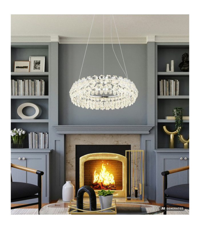 Diann Integrated LED Pendant Ceiling Light Chrome 4000K-6
