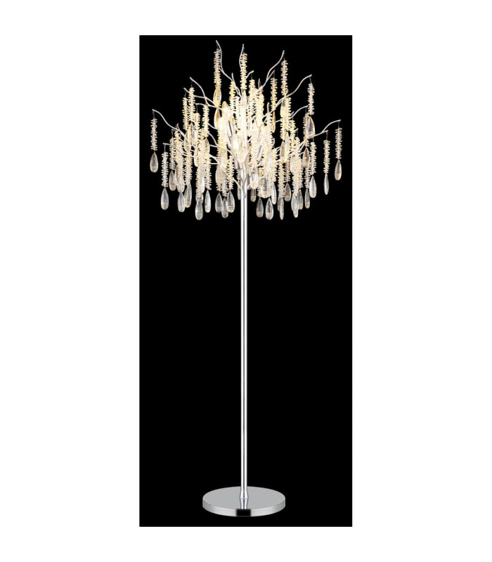 Kinga Glass Floor Lamp Matt Silver Colour  5x E14-3