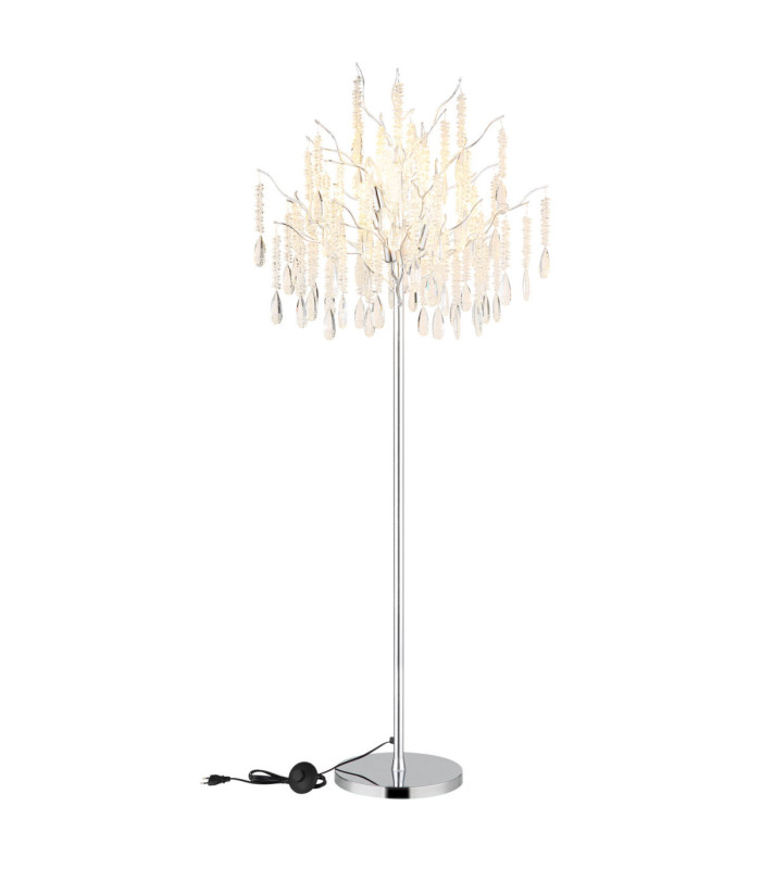 Kinga Glass Floor Lamp Matt Silver Colour  5x E14-4