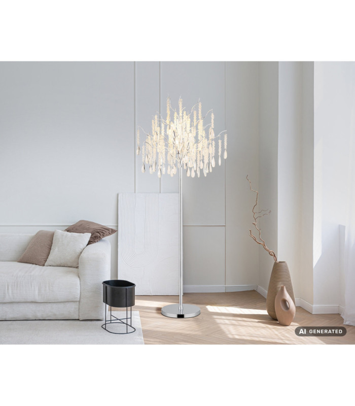 Kinga Glass Floor Lamp Matt Silver Colour  5x E14-6