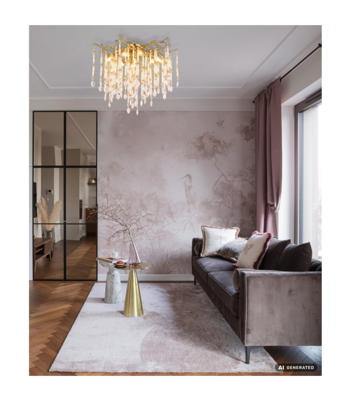 Gloria Ceiling Light Matt Gold Colours 8x E14-5