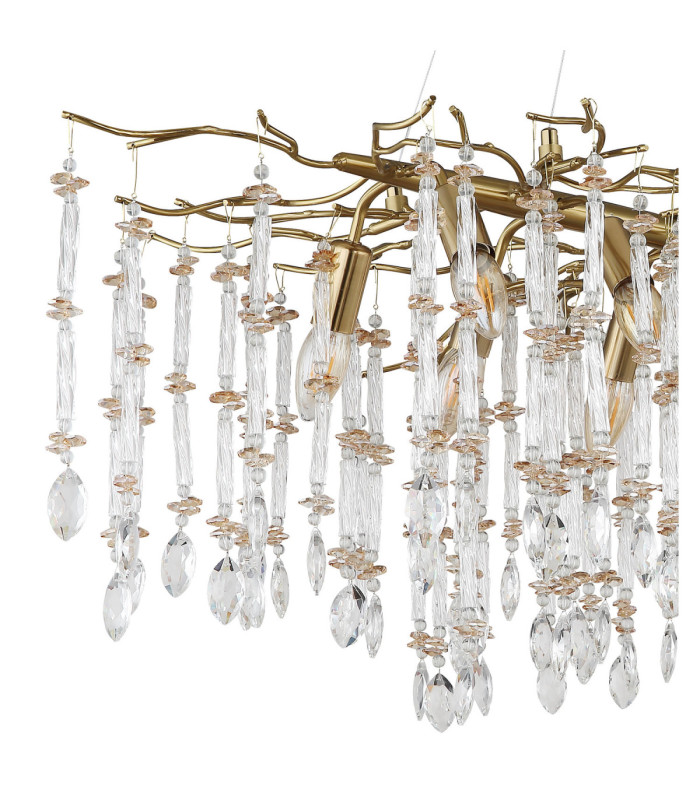 Gloria Pendant Ceiling Light Matt Gold Colours 10x E14-4