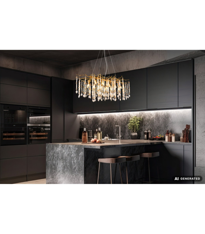 Gloria Pendant Ceiling Light Matt Gold Colours 10x E14-8