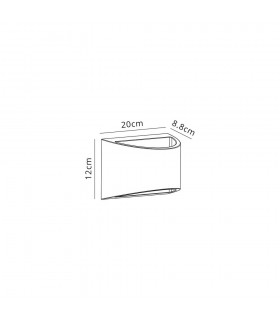Rectangular Wall Lamp, 1 x G9, White Paintable Gypsum - 2