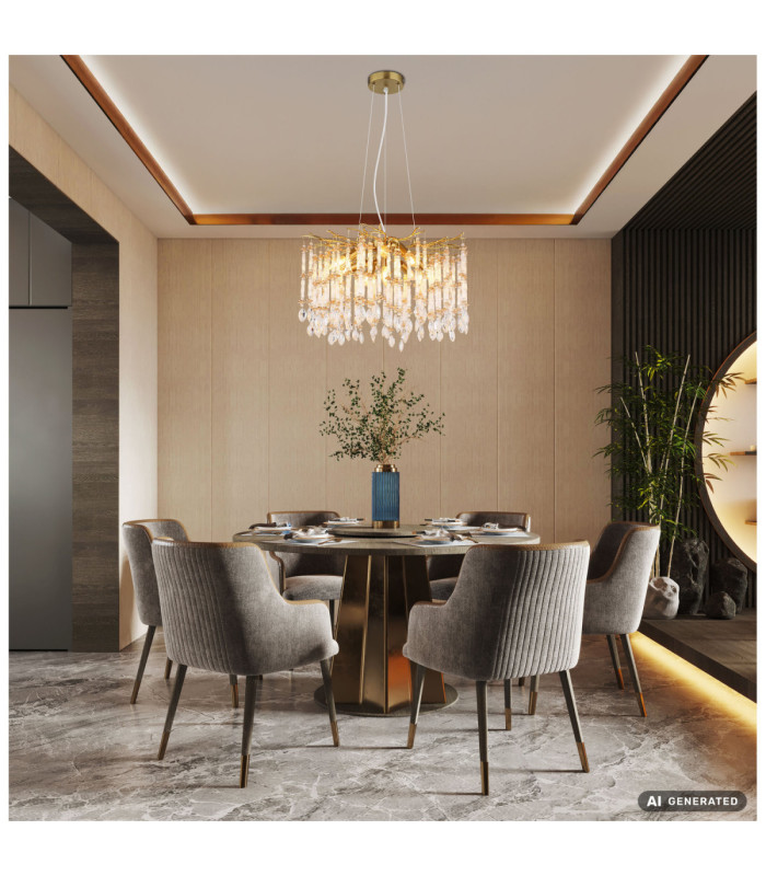 Gloria Pendant Ceiling Light Matt Gold Colours 8x E14-6