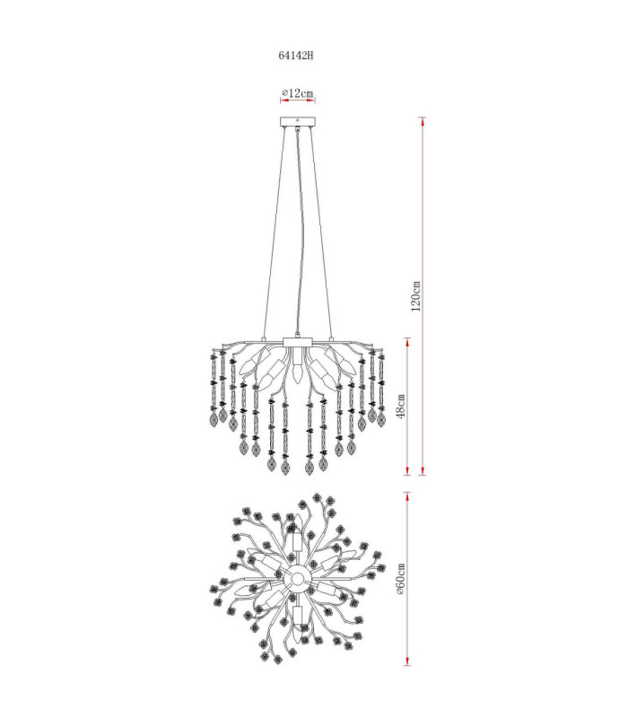 Gloria Pendant Ceiling Light Matt Gold Colours 8x E14-7