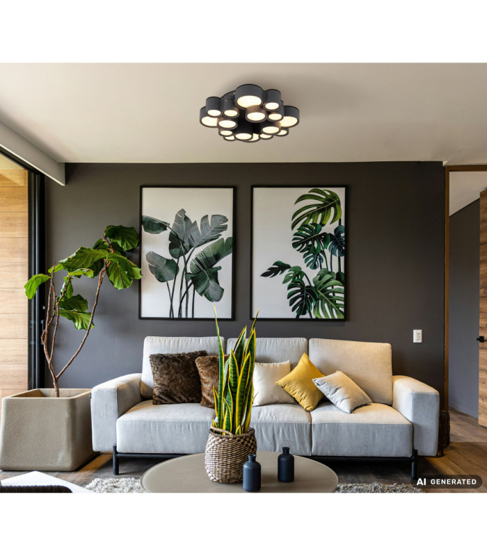 Darla Integrated Led Semi Flush Ceiling Light Matt Anthracite 3000K-8