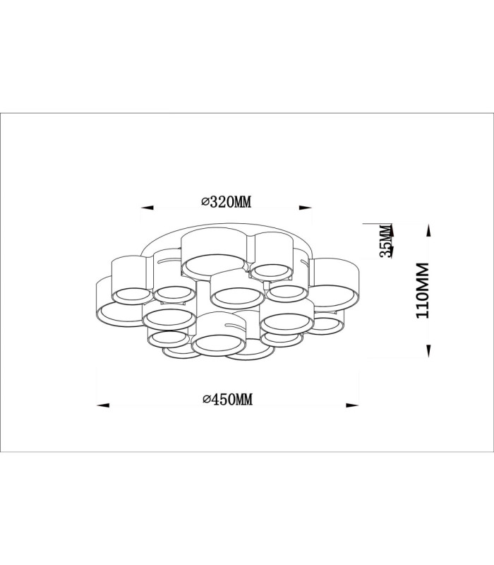 Darla Integrated Led Semi Flush Ceiling Light Matt Anthracite 3000K-9