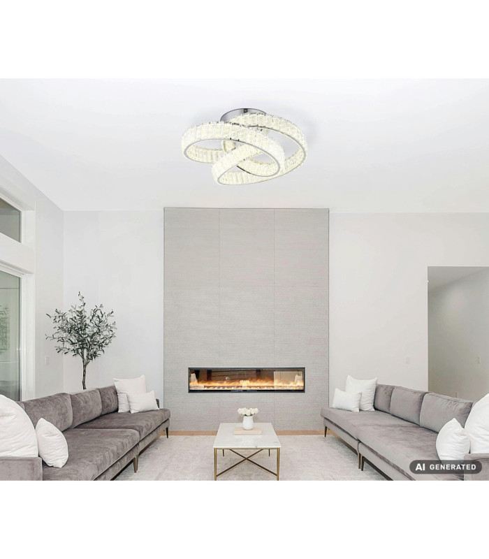 Mucky Swirl Integrated LED Ceiling Light Chrome 2700-6000K-9