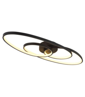 Spira Integrated Led Semi Flush Ceiling Light Matt Black 3000K-1
