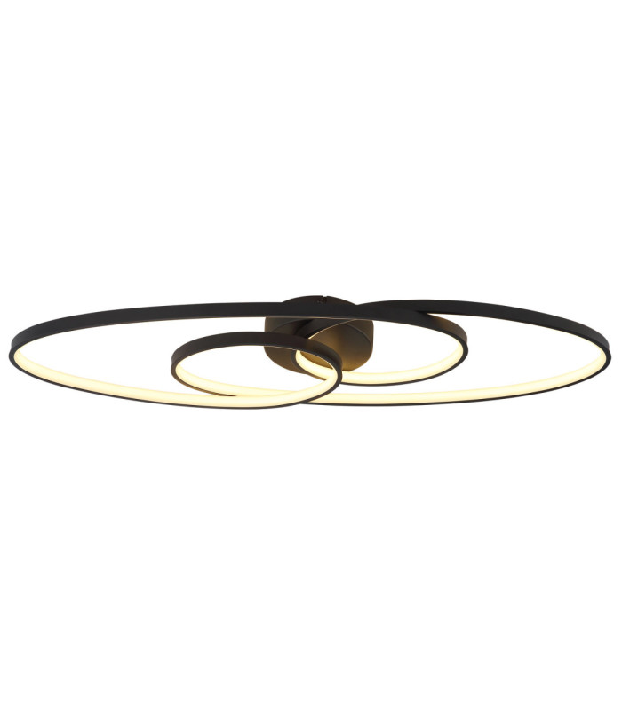 Spira Integrated Led Semi Flush Ceiling Light Matt Black 3000K-3