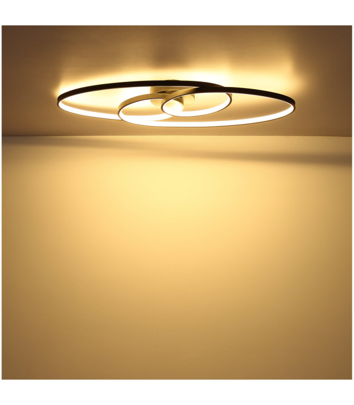 Spira Integrated Led Semi Flush Ceiling Light Matt Black 3000K-5