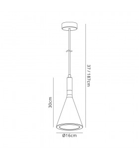 Ceiling Pendant, 1 x E27, White Paintable Gypsum - 2