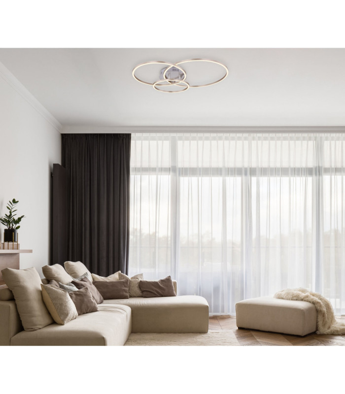 Munni Integrated Led Semi Flush Ceiling Light Matt Nickel 3000K-8