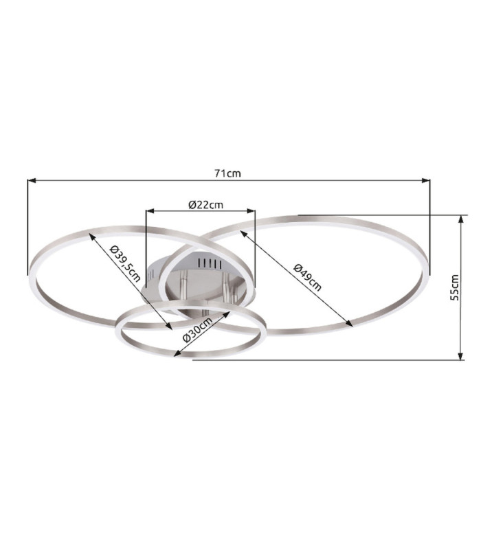 Munni Integrated Led Semi Flush Ceiling Light Matt Nickel 3000K-9
