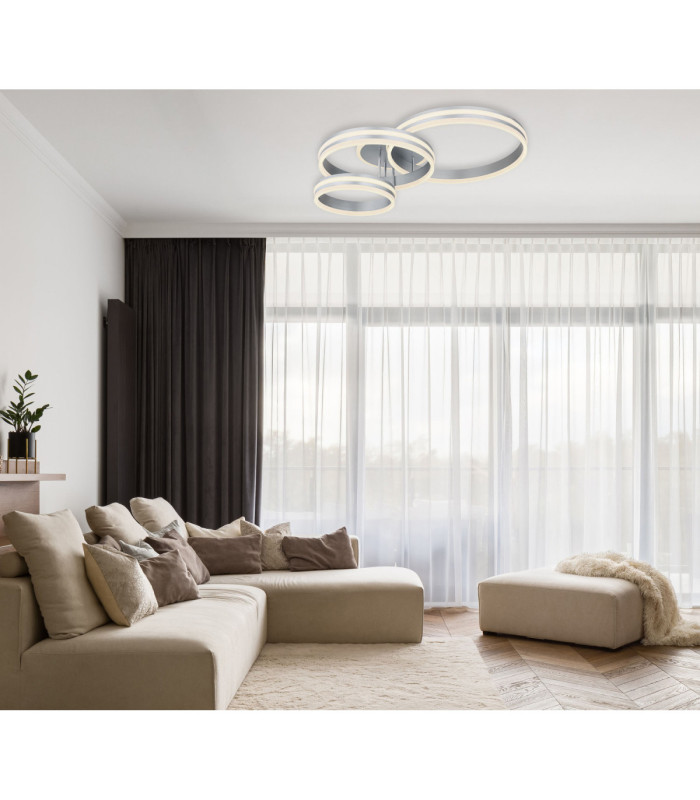 Rubio Integrated Led Semi Flush Ceiling Light Grey 2700-6000K-8