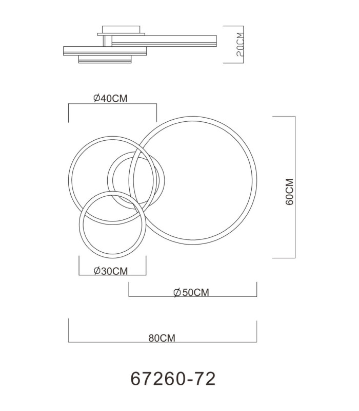 Rubio Integrated Led Semi Flush Ceiling Light Grey 2700-6000K-10
