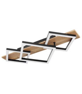 Beatrix Triple Square Integrated Led Semi Flush Ceiling Light Matt Black 3000K-2