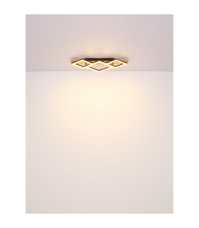 Beatrix Triple Square Integrated Led Semi Flush Ceiling Light Matt Black 3000K-6