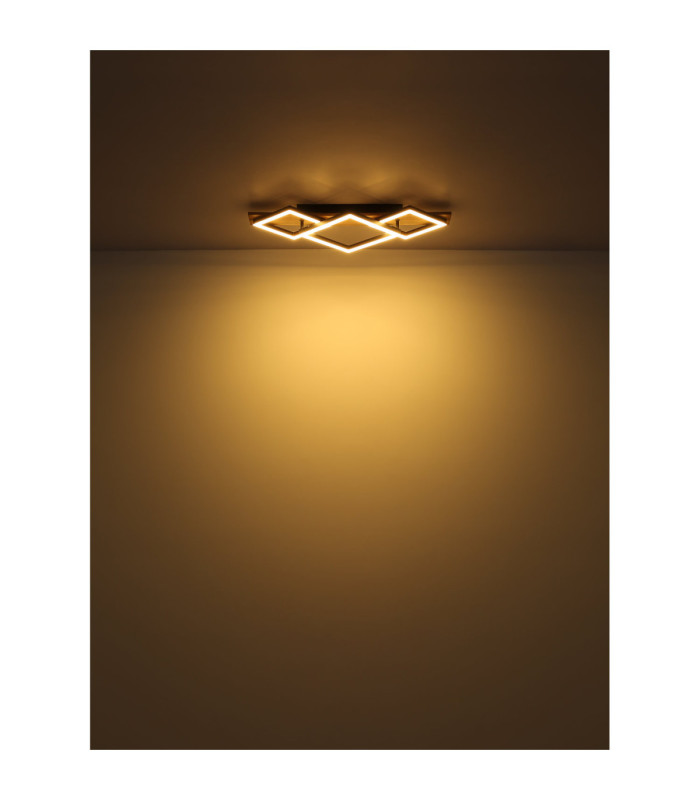 Beatrix Quad Square Integrated Led Semi Flush Ceiling Light Matt Black 3000K-5