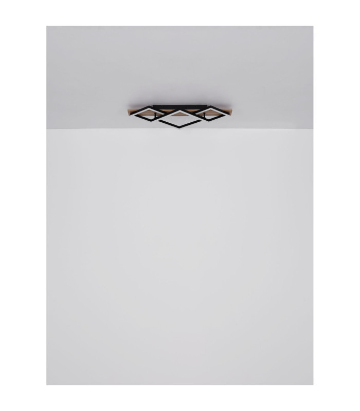 Beatrix Quad Square Integrated Led Semi Flush Ceiling Light Matt Black 3000K-7
