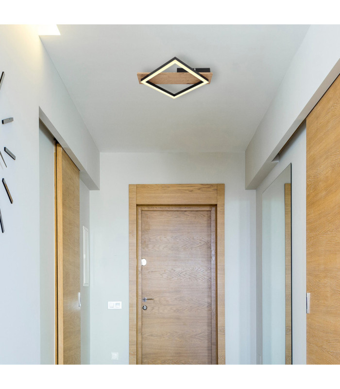 Beatrix Integrated Led Semi Flush Ceiling Light Matt Black 3000K-5