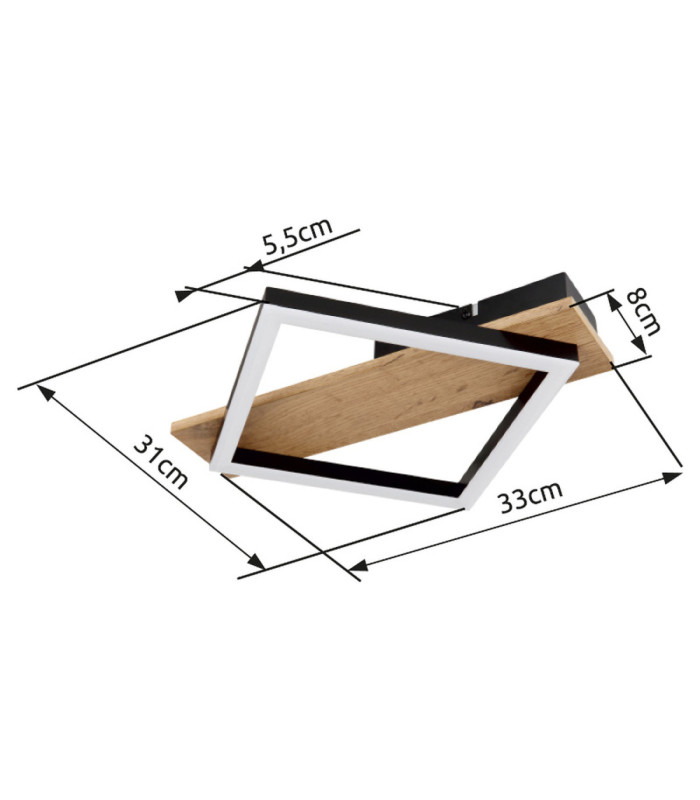 Beatrix Integrated Led Semi Flush Ceiling Light Matt Black 3000K-6
