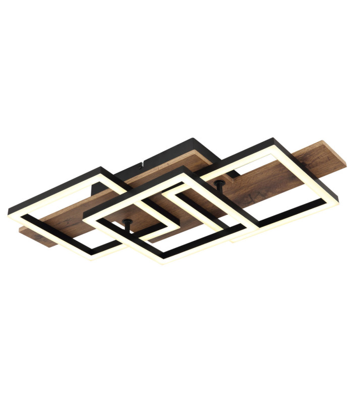 Jeffry Integrated Led Semi Flush Ceiling Light Matt Black 3000K-1