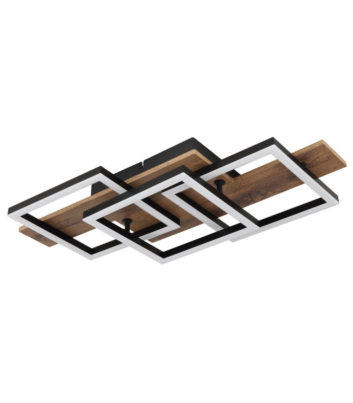 Jeffry Integrated Led Semi Flush Ceiling Light Matt Black 3000K-2