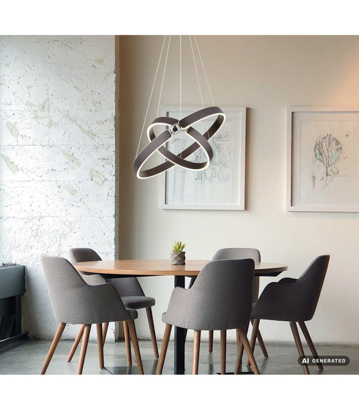 Hendricks Integrated Led Pendant Ceiling Light Bronze Colour Brushed 3000K-6