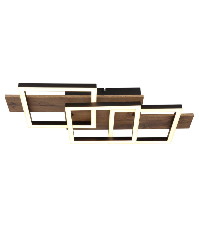 Jeffry Integrated Led Semi Flush Ceiling Light Matt Black 3000K-3