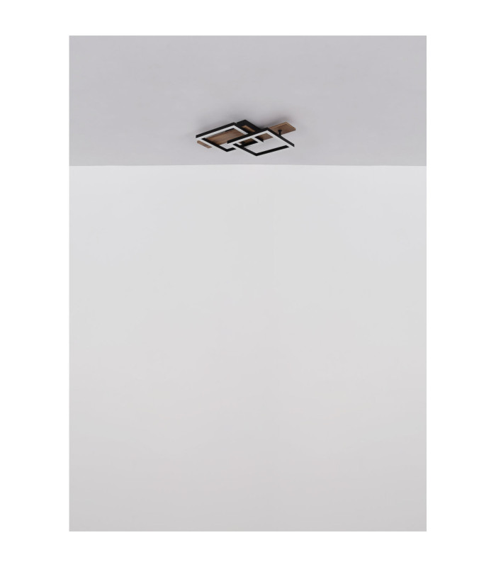 Jeffry Integrated Led Semi Flush Ceiling Light Matt Black 3000K-7