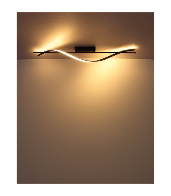 Watkins Integrated Led Semi Flush Ceiling Light Matt Black 3000K-5